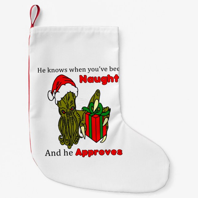 He Knows When You've Been Naughty Xmas Stocking (Front)