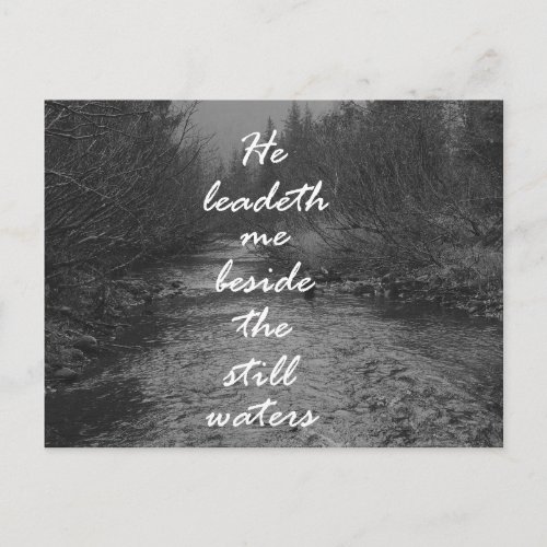He Leads me Beside the Still Waters Bible Verse Postcard