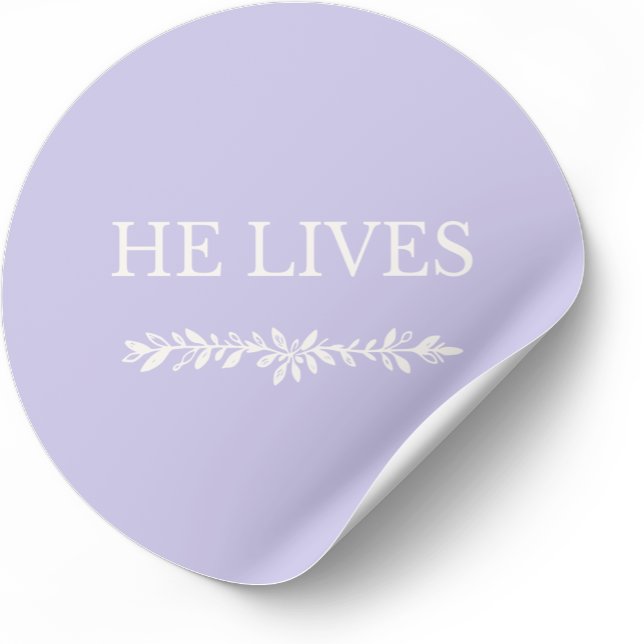 He Lives Christian Easter Sticker (Faith-based Easter sticker inspired by Scripture and resurrection hope.)