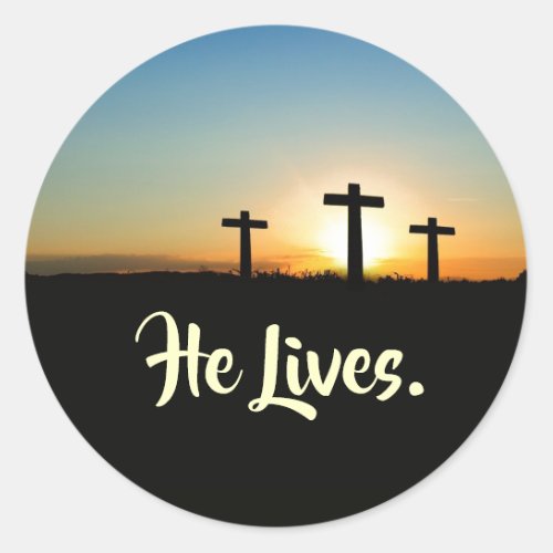 He Lives Easter Classic Round Sticker