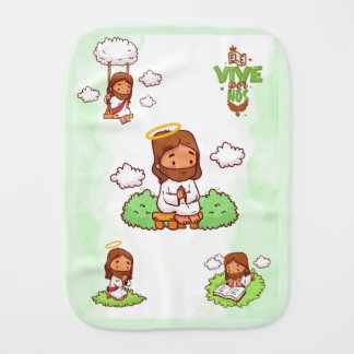 He lives for us baby burp cloth