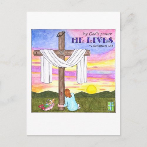 He Lives Inspirational Postcard