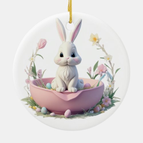 He Lives Personalized Easter Design Ceramic Ornament