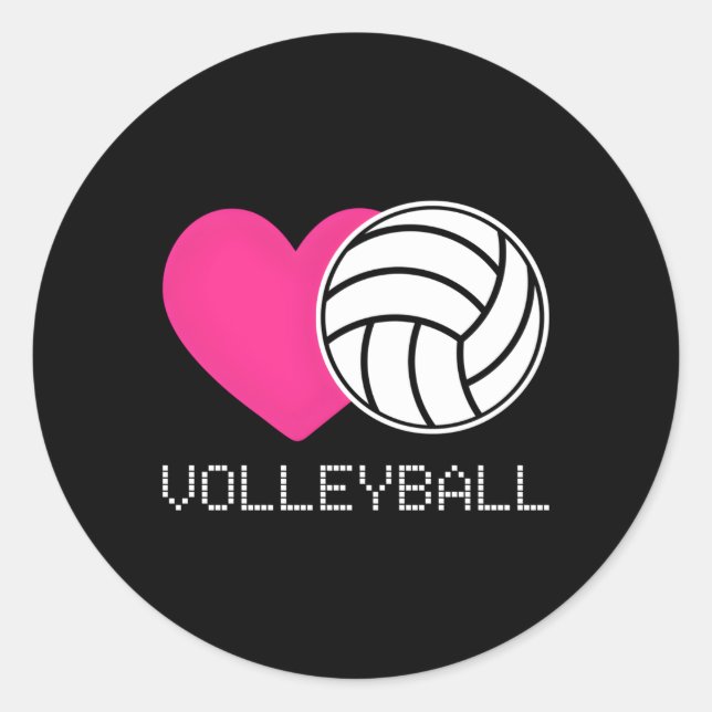 He Love Volleyball Classic Round Sticker (Front)