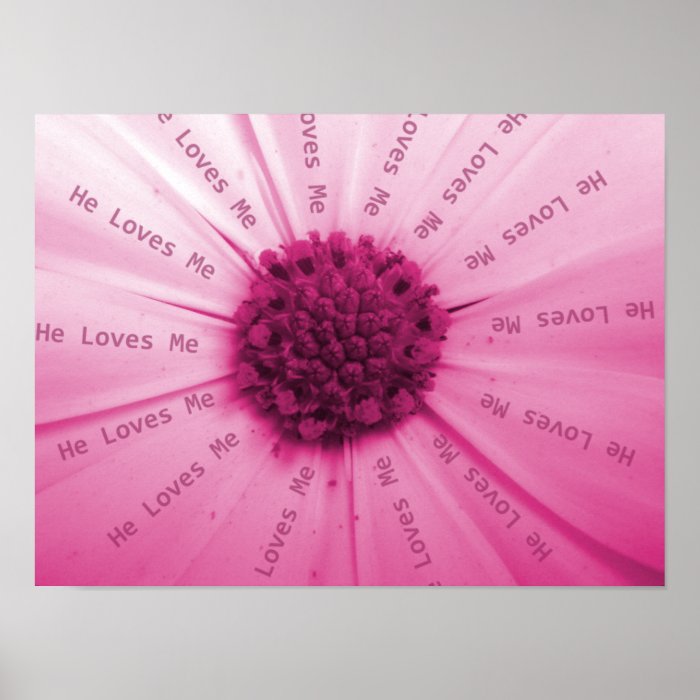 "He Loves Me" Pink Daisy Print
