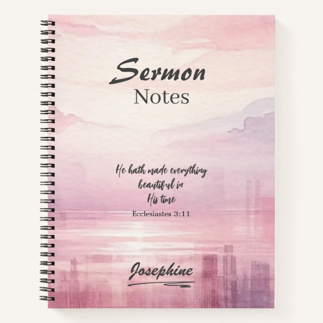 He Made Everything Beautiful Watercolor Sunset Notebook (Front)