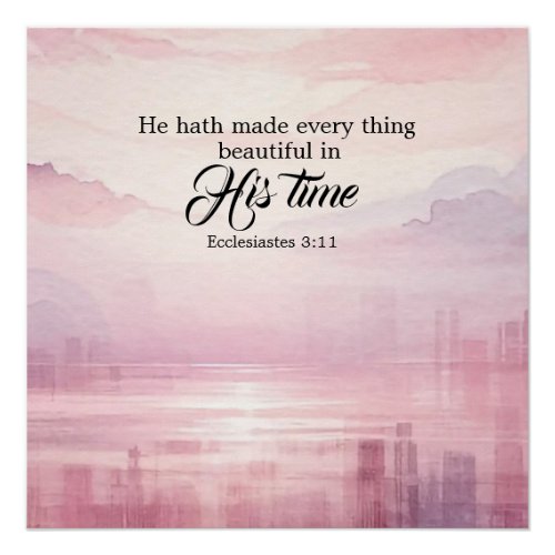 He Made Everything Beautiful Watercolor Sunset Poster