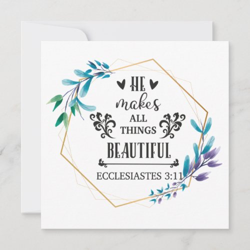He Makes All Things Beautiful Thank You Card