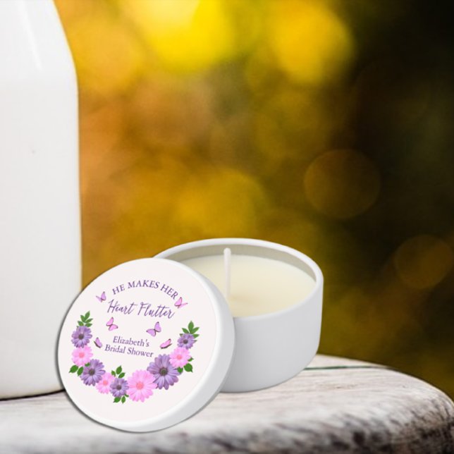 He Makes Her Heart Flutter Butterfly Bridal Shower Mini Candle Favors (Creator Uploaded)