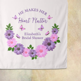 He Makes Her Heart Flutter Butterfly Bridal Shower Tapestry