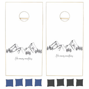 He Moves Mountains  Cornhole Set