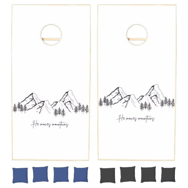 He Moves Mountains  Cornhole Set (Set)