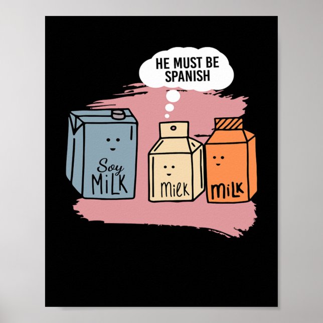 He Must Be Spanish Milk Soy Milk Soy Poster (Front)