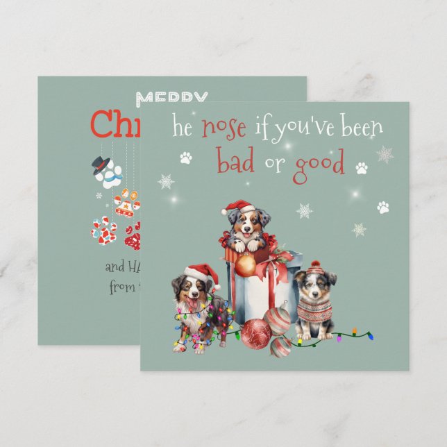 He Nose if You've Been Bad or Good Christmas Card (Front/Back)