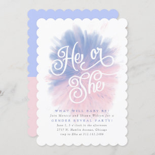 He or She Baby Gender Reveal Party Bomb Invitation