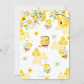 He or She Bee Yellow Floral Gender Reveal Party Invitation (Back)