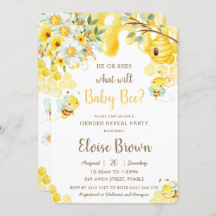 Bee Gender Reveal Invitations Invitation Templates Zazzle