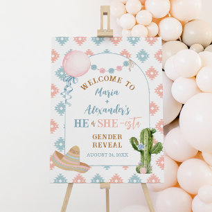 He or She-esta Fiesta Gender Reveal Welcome Sign
