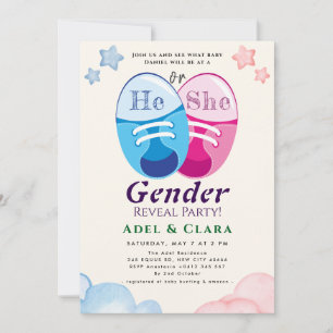 He or She Gender Reveal Invitation