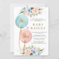 He or She Gender Reveal invitation