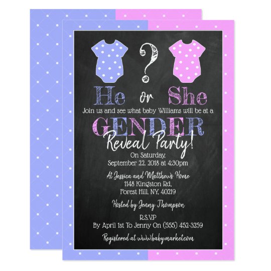 He Or She? Gender Reveal Party! Baby Shower Invitation | Zazzle.com