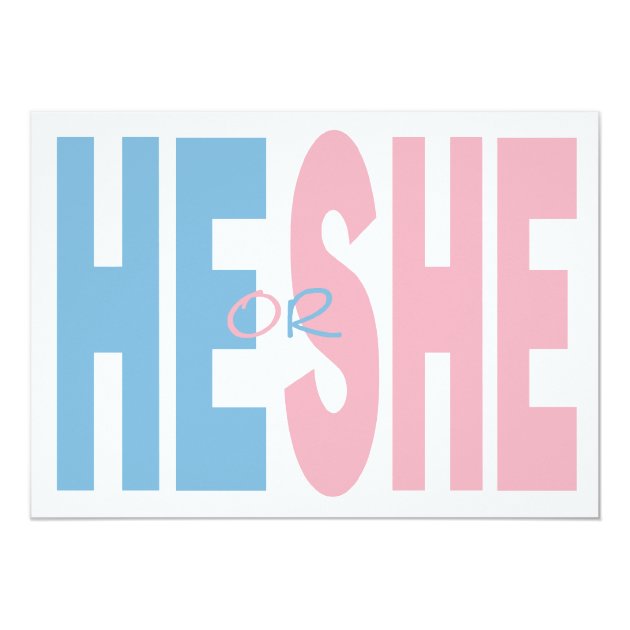 He Or She Gender Reveal Party Invitation