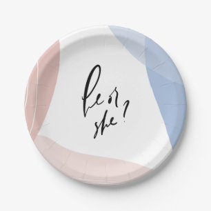 He or She Gender Reveal Party Decoration Paper Plates