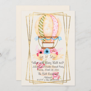 He or She Gender Reveal Party Invitation
