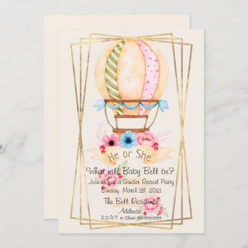 He or She Gender Reveal Party Invitation