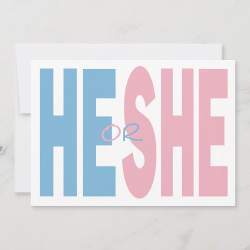 He or She Gender Reveal Party Invites