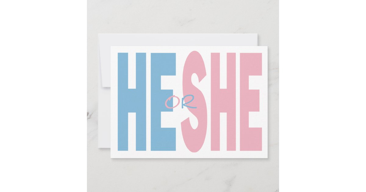 He Or She Gender Reveal Party Invitation Zazzle Com He Or She Gender Reveal Party Invitation Zazzle Com