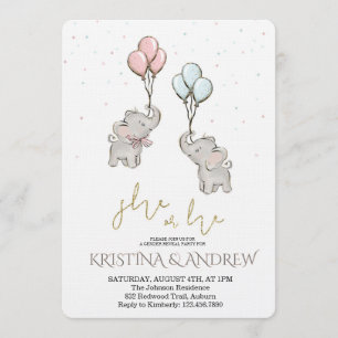 He or She Gender Reveal Party Invitation