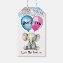 He or She Gender Reveal Party Thank you Gift Tags