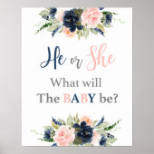He or She Gender Reveal Poster | Zazzle