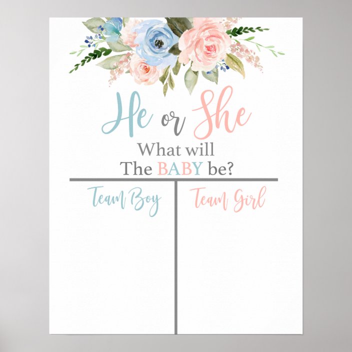 He Or She Gender Reveal Poster 