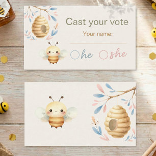 He or She Gender Reveal Voting Enclosure Card