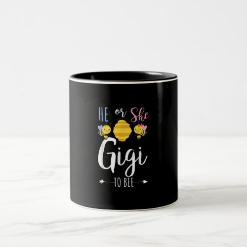 He Or She Gigi To Bee Expecting Grandma Two_Tone Coffee Mug