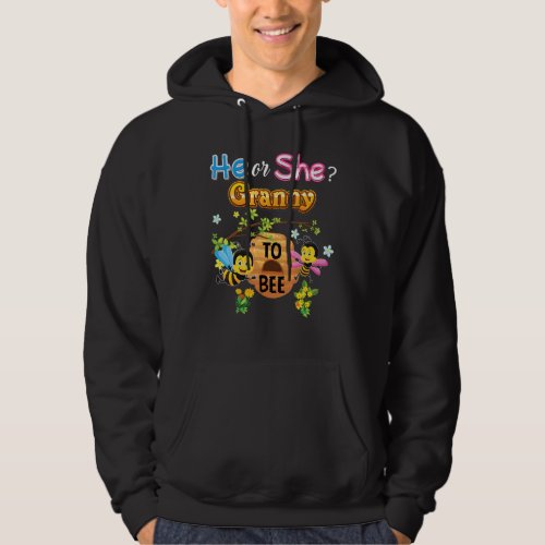 He Or She Granny To Bee Be Gender Reveal Baby Moth Hoodie