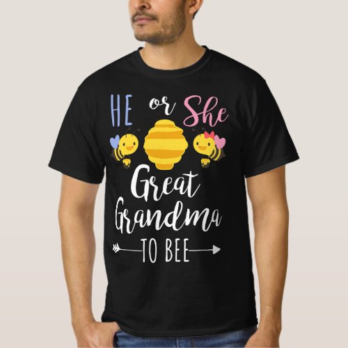 He or she great grandma to bee Expecting grandma T_Shirt