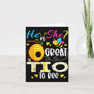 He or she great tio to bee gender reveal party card