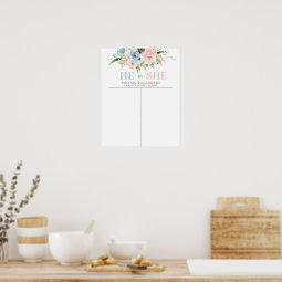 He or She Guess the gender poster | Zazzle