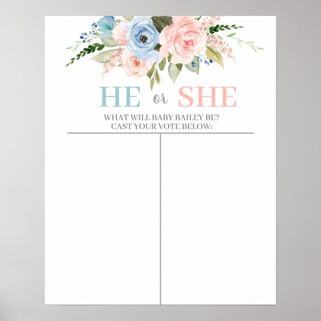 He or She Guess the gender poster (Front)