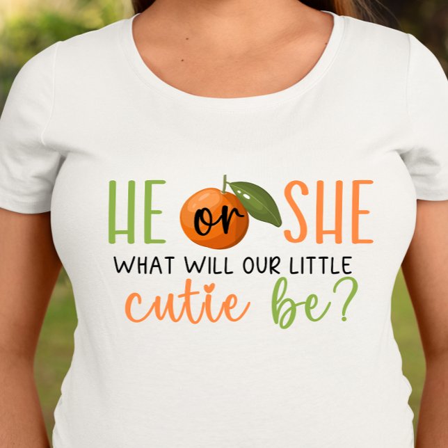 He Or She, Little Cutie Gender Reveal T-shirt (Creator Uploaded)