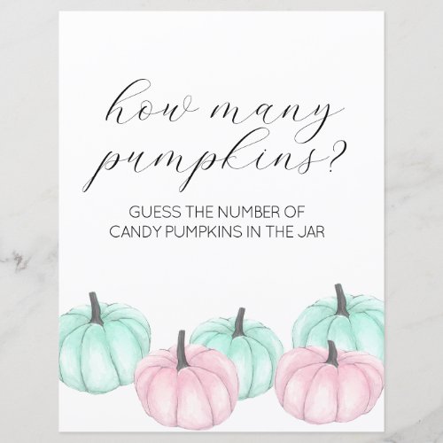 He or She Little Pumpkin Gender Reveal Game Sign