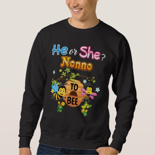 He Or She Nonno To Bee Be Gender Reveal Baby Fathe Sweatshirt