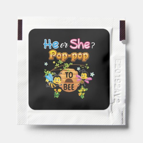 He Or She Pop_pop To Bee Be Gender Reveal Baby Fat Hand Sanitizer Packet