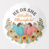 He or She Sunflowers Little Pumpkin Gender Reveal Balloon