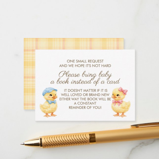 He or She WADDLE IT BE? Gender Reveal Book request Enclosure Card (Front/Back In Situ)
