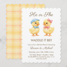 He or She WADDLE IT BE? Gender Reveal Invitation