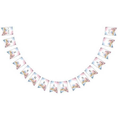 He or She We Shell Sea Coastal Gender Reveal Bunting Flags